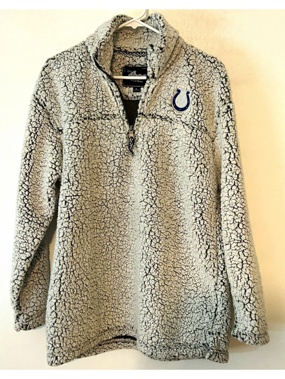 G-III 4Her by Carl Banks Indianapolis Colts NFL Sherpa 1/4 Zip Jacket L